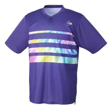 Футболка для тенниса Dunlop с коротким рукавом для бадминтона, впитывающая воду, быстросохнущая DAP1402 2024SS, фиолетовая, M [DUNLOP] фиолетовый