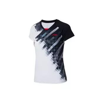Футболка для тренировок Li Ning Badminton Series с коротким рукавом, быстросохнущая, женская, белая AAYR196-3 M