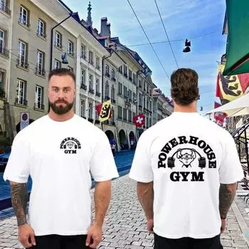 Футболка для уличного фитнеса с 3D-принтом в стиле крутого парня, повседневная, для бега, из хлопка, удобная, с круглым воротником, спортивная, с короткими рукавами S