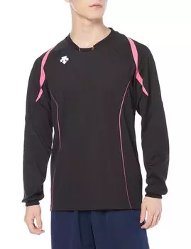 Футболка для волейбола с длинным рукавом Game One Sweat Quick L [DESCENTE], с острым концом, впитывающая, сухая, унисекс, для тренировок, черная/розовая