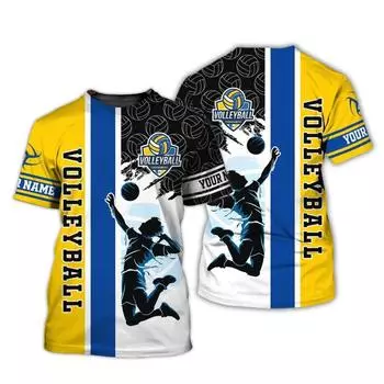 Футболка для волейбола с индивидуальным именем для мужчин и женщин, новая в больших спортивных футболках для волейбольной команды, подарок для волейболистов S