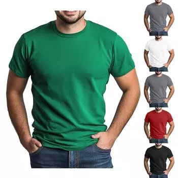 Футболка для взрослых зеленого цвета с круглым вырезом и короткими рукавами с принтом зеленого цвета XXXXL зелёный