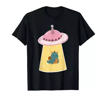 Футболка Dragon Beam Up Alien UFO Spaceship Fantasy Space чёрный