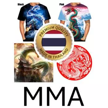Футболка Dragon Muay Thai Kick Boxing 3D Print Vintage Training UV Protect Quick Dry Men Women Unisex Short Sleeve Round Vest MMA Mix Martial Art XS