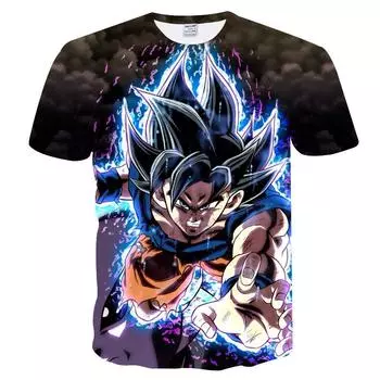 Футболка Dragon Summer Tee Ball Z Гоку Супер Сайян 3d принт Повседневная футболка Мужской топ Женский #4 Dark Gray,4XL