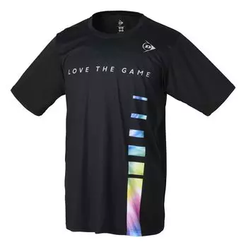 Футболка Dunlop Tennis Wear Badminton Game с водопоглощающей быстросохнущей защитой от ультрафиолета DAL8401 2024SS Black L [DUNLOP] чёрный
