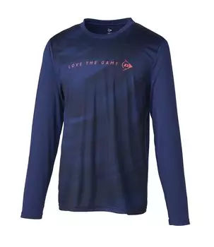 Футболка Dunlop Tennis Wear Badminton с длинным рукавом, впитывающая влагу, быстросохнущая, с защитой от ультрафиолета DAL8444 2024FW Navy M [DUNLOP] тёмно-синий