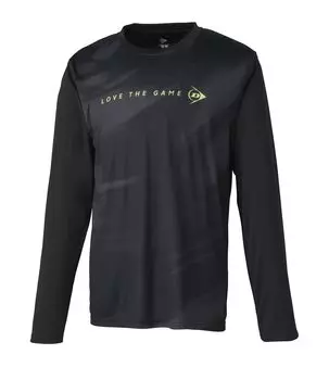 Футболка Dunlop Tennis Wear Badminton с длинным рукавом, впитывающая влагу, быстросохнущая, с защитой от ультрафиолета DAL8444 2024FW, черная, размер M [DUNLOP] чёрный