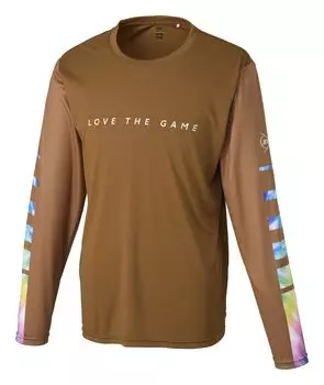 Футболка Dunlop Tennis Wear Badminton с длинным рукавом, впитывающая влагу, быстросохнущая, с защитой от ультрафиолета DAL8403 2024SS Brown L [DUNLOP] коричневый