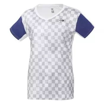 Футболка Dunlop Tennis Wear Badminton с коротким рукавом, впитывающая влагу, быстросохнущая DAP1422W 2024SS, белая, размер L [DUNLOP], женская белый