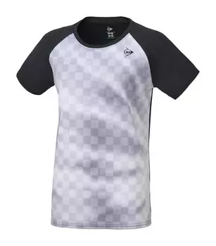 Футболка Dunlop Tennis Wear Badminton с коротким рукавом, впитывающая воду, быстросохнущая, с защитой от ультрафиолета DAP1420W 2024SS, черная, размер L [DUNLOP], женская чёрный