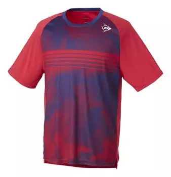 Футболка Dunlop Tennis Wear Badminton с коротким рукавом, впитывающая воду, быстросохнущая, с защитой от ультрафиолета DAP1404 2024SS Red O [DUNLOP] красный
