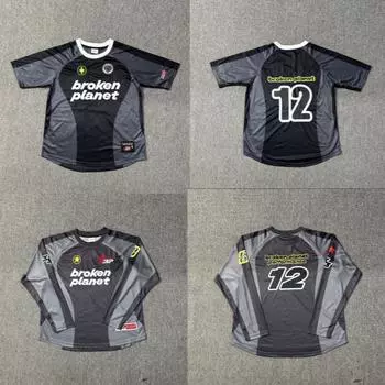 Футболка-джерси с вышитым логотипом BP Letter, быстросохнущая, дышащая, с короткими рукавами, в стиле уличной моды. Small