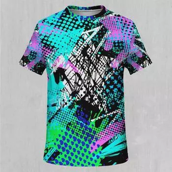 Футболка Electric Trippy Galaxies с 3D-принтом из высококачественного молочного волокна для мужчин, дышащая, быстросохнущая, летняя, мягкая, материал 210 г/м S