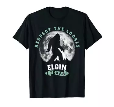 Футболка Elgin Texas Bigfoot Night Walk Retro Moon