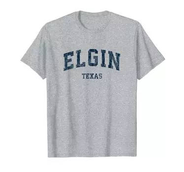 Футболка Elgin Texas TX Vintage Varsity Sports Navy Design
