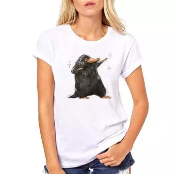 Футболка «Фантастические твари Ниффлера» Романтическая женская белая повседневная футболка Camisetas Mujer Женская классная футболка XL белый