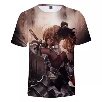 Футболка Fate Stay Night мужская/женская футболка Harajuku модный стиль аниме 3D принт Fate Stay Night мужская футболка крутые топы XXS