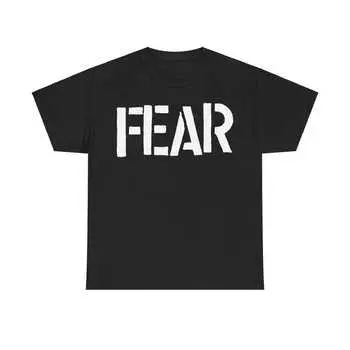 Футболка Fear 230 Gsm 100% Cotton The Record Punk Hardcore Lee Ving Black Flag Circle Jerks Dead Kennedys Germs Adolescents Unisex Heavy Cotton T Shirt XXS чёрный
