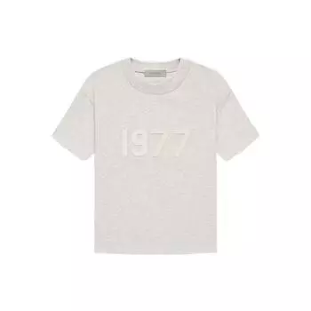 Футболка Fear Of God Essentials 1977 Collection SS22 с цифровым флокирующим принтом, топы унисекс светло-овсяного цвета FOG-SS22-043 M