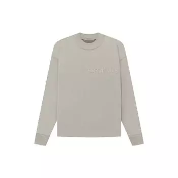 Футболка Fear of God Essentials Essentials с длинным рукавом и ребристым круглым вырезом спереди с логотипом — Коллекция SS23 Мужские топы Seal-Grey FOG-SS23-075 M
