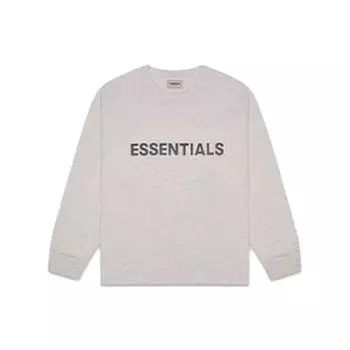 Футболка Fear of God Essentials FW20 с длинным рукавом и логотипом Топы унисекс Хизер-Овсянка 0125250500233260 L
