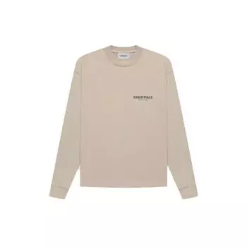Футболка Fear of God Essentials FW21 LS с логотипом на груди, топы унисекс, стринги светло-коричневого цвета FOG-FW21-185 XL