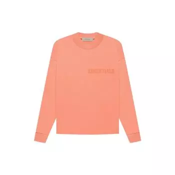 Футболка Fear of God Essentials FW22 с длинными рукавами и тисненым логотипом Топы унисекс Кораллово-красный FOG-FW22-055 XL