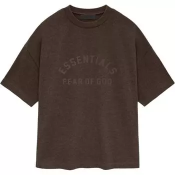 Футболка Fear of God Essentials Heavy с коротким рукавом Heather Wood для мужчин, коричневые 125SU242002F