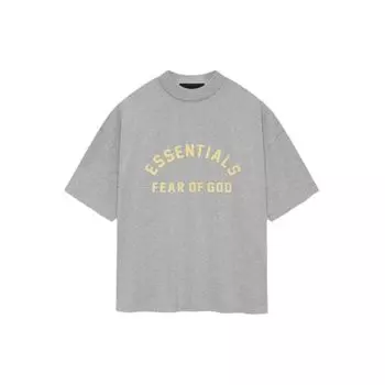 Футболка Fear of God Essentials из тяжелого джерси с круглым вырезом, светло-серые мужские топы 125SP242006F L