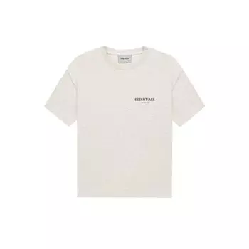 Футболка Fear of God Essentials осень/зима 2021 с короткими рукавами и логотипом Топы унисекс Светло-вереск-овсянка FOG-FW21-223 L