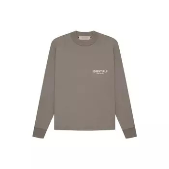 Футболка Fear of God Essentials с длинными рукавами и бархатным логотипом на груди, топы унисекс, серо-серый цвет FOG-SS22-462 XL