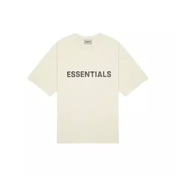 Футболка Fear of God Essentials SS20 с графическим логотипом Топы унисекс Кремовые FOG-SS20-401 L