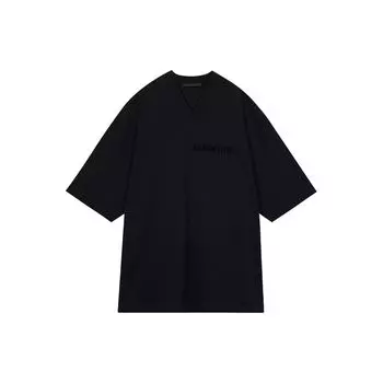 Футболка Fear Of God Essentials SS23 с V-образным вырезом Core Collection с короткими рукавами, топы унисекс, темно-черный 125SP234116F L