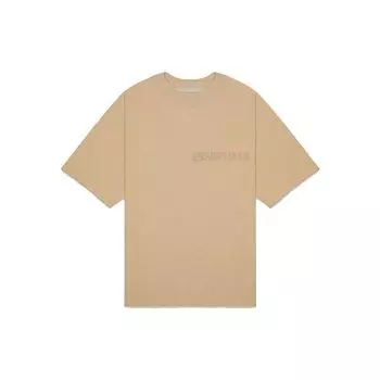 Футболка Fear of God Essentials SS с буквенным принтом и логотипом Топы унисекс песочно-белого цвета ESSENTIAL125BT222004F M