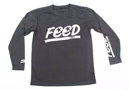 Футболка Feed Lures Dry Fit с длинными рукавами, размер M, карбоновый серый (8044)