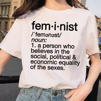 Футболка Feminist Girl Power Tee Feminism Graphic Summer Feminism T Shirt Top Harajuku Женская футболка S белый