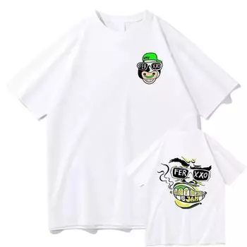 Футболка Ferxxoo Feid, модная мужская и женская футболка в стиле Харадзюку, унисекс, уличная одежда, винтажная повседневная хлопковая футболка с песком, Kore M