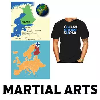 Футболка Финляндия Суоми ММА кикбоксинг UFC муай тай с графическим флагом ретро винтаж 3D принт мужчины женщины унисекс короткий рукав круглый вырез XS