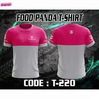 Футболка Foodpanda с полной сублимационной 3D-печатью, дышащая футболка, летняя футболка с коротким рукавом/SX S