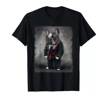 Футболка French Bulldog Judo Karate Master Black Judo Gi чёрный