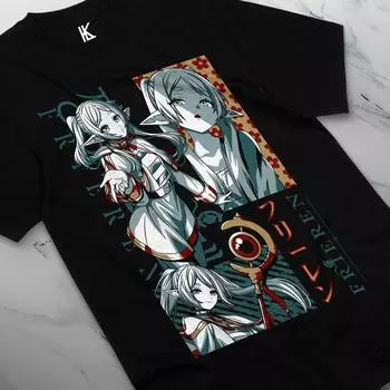 Футболка Frieren Beyond Journey s End Fern Stark Girl Anime Gifts Shirt Все размеры Хлопок S чёрный
