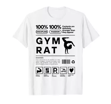 Футболка Funny Gymnastics Definition Gym Rhythmic Gym Rat белый