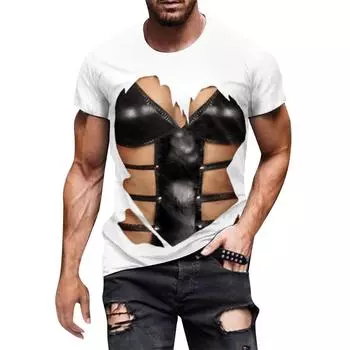 Футболка Funny Muscle с 3D-принтом, уродливая футболка с коротким рукавом, футболки для бодибилдинга и спортзала, повседневные футболки для тренировок, футболки в уличном стиле, хипстерские футболки S