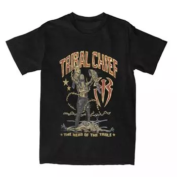 Футболка Funny Wrestler Roman Reigns Tribal Chief для мужчин и женщин, 100% хлопок, футболка для борьбы, летние топы S темно серый