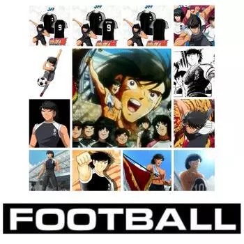 Футболка футбольная капитана Цубаса Хьюга Лендерса с принтом в виде японского тигра, мультфильма, быстросохнущая, винтажная, с коротким рукавом, спортивная форма S