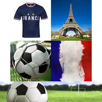 Футболка футболка сборной Франции по футболу 2024 года с графическим ретро-винтажным 3D-принтом для мужчин и женщин унисекс с коротким рукавом и круглым вырезом S