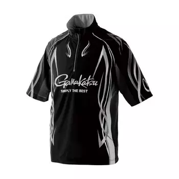 Футболка Gamakatsu 2WAY с принтом на молнии M GM3735 (Короткий рукав) Black / Silver