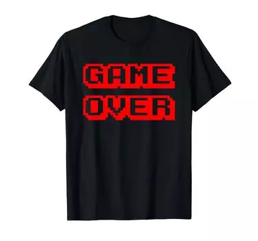 Футболка Game Over Gamer Video Gamer Arcade Retro Vintage Fun чёрный