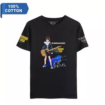 Футболка GIRLS BAND CRY из 100% хлопка, летняя футболка с коротким рукавом, футболка с графическим принтом, топы для фитнеса XS чёрный